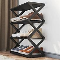 4-Tier Stackable Folding Shoe Rack Dorm Rooms Multifunctional X-shaped Dust-proof Storage Rack for Entryways Hallways Bedrooms