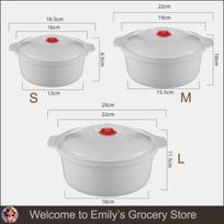 Microwave Oven Special Box Household Plastic Heating Fresh Keepeing Box with Lid Steamed Kitchen Instant Noodles Ramen Bowl (as the picture,M)