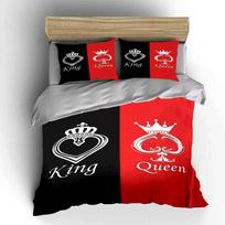 King Queen Matching Set Decor Multiple Sizes Kid'S And Adults' Bedroom Exquisite 3Pc Bedding Set, Gift EU Twin 135X200cm&set