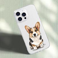 Cute corgi Design Transparent Case for iPhone 17 16 15 14 13 12 11 Pro/Max/Plus Drop and Shock Resistant Back Cover iPhone11PROMAX
