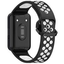Breathable Silicone Strap For Samsung Galaxy Fit 3 Band Sport Bracelet Watchband Correa For Samsung Galaxy Fit 3 Belt Wristband Samsung Galaxy Fit 3 juoda balta spalva