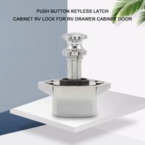 ABBY-10 Pcs Push Button Keyless Lock Latch Cupboard Caravan Lock For RV Drawer Cabinet Doors Thickness 15-27Mm