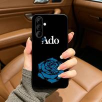 Anonymous Singer  Ado - Kyogen Soft Silicone phone Case for Samsung Galaxy A73/A71/A72/A70/A53/A52/A51 - Black Samsung a50 30s 50s