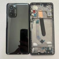 For Xiaomi Poco F3 Phone Housing Middle Frame+Battery Back Cover Rear Door With Camera Lens juoda
