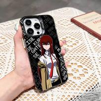 K-Kurisu M-STEINS GATE Makise-KM Phone Case For iPhone 17,16,15,14,13,12,11 Plus,Pro Max,XS,Colored silver phone case iPhone14Plus