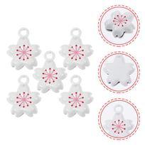 5Pcs Sakura Cherry Blossom Shaped Bell Pendant Tiny Vintage Style Metal Charm for Phone Bag Keychain Wreath Tree Hanging other