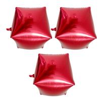 3Pcs 4D Square Aluminum Foil Balloon Cube Shaped Party Decoration for Birthday Wedding Festival Celebration Photo Prop other raudona