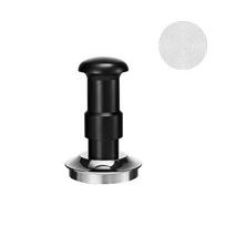 51/53/58mm Double Spring Loaded Coffee Tamper Adjustable Stainless Steel Coffee Impact Tamper Ripple Base Constant Pressure (Black,53mm)