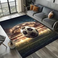Sports Ball Pattern Area Rug Non-Slip Floor Carpet for Living Room Bedroom Football/Soccer Themed Home Decor Mat for Fans 40X60CM