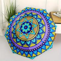 Automatic Open/Close Umbrella with Mandala Design - Compact Folding Umbrella, Windproof 8-Rib Shaft, Portable for Women/Men, A