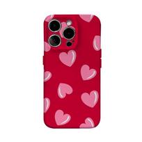 Red Pink Heart Phone Case for IPhone 16 15 14 13 12 11 X XS XR XSMAX 7 8 Pro Max Plus Double-layer Back Cover IPHONEXSMAX