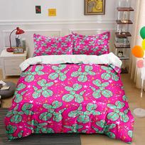Balloon Puppy pattern pink background Print Bedding Set 1 Duvet Cover 2 Pillowcases for Adult and Children Luxury Gift Full Size 135x200cm