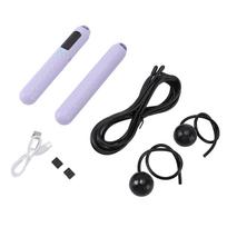 Jump Rope with Counter Weighted Jump Rope for Fitness Rechargeable Cordless Skipping Rope for Men Women Kids Fitness Exercise Training Purple