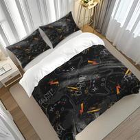 Gamepad Printed Bedding Soft and Cozy Duvet Cover and Pillowcases Room Decorating Set for Video Game Lovers for All Seasons 155x200cm
