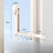 Suction Cup Telescopic Clothes Drying Rack Multi-functional Foldable Balcony Household Clothes Hanger Indoor Clothes Drying Tool Milky white