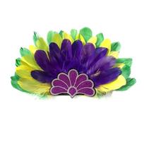 Brazilian Carnival Feather Headpiece Stage Performance Feather Headdress  Hawaiian Party Accessory geltona/žalia