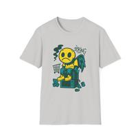 Unisex Softstyle Sad Emoticon Angel T-Shirt Mens Womens Tees Top - Streetwear, Surreal 3XL