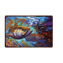 To Fishing Tin Sign Man Cave Metal Sign Vintage Painting Pin Up Wall Decor Countryside Garden Farm Decoration Plate Plaque 20x30cm black