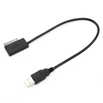 USB 2 į MINI SATA kabelis su 13 kontaktų adapterio keitikliu II 6+7 DVD/CD ROM įrenginiui juoda