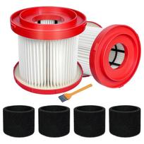 2Pack 49-90-1900 HEPA Filter for Milwaukee Cordless M18 Vacuum 0780-20 0880-20,with 4 Foam Sleeve Filters&1 Brush CHINA