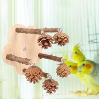 Paukščių sukamasis pagaliukas žaislas Pakabinamas stovas conure, papūgėlėms, meilės paukščiams beige