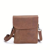 Dvisluoksnė kišenė Crazy Horse oda Korėjietiška vyriška rankinė Laisvalaikio kuprinė Madinga juosmens rankinė Pečių rankinė Crossbody rankinės 18cm*4cm*20cm tamsiai ruda spalva