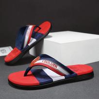 Summer High Quality Beach Flip Flops Fashion Men Flip Flops Men Casual Breathable Antiskid Beach Slippers Men Summer Outdoor 39 raudona