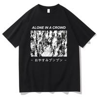 Goodnight Punpun marškinėliai Unisex estetiški Juokingi Oyasumi Punpun marškinėliai Unisex Anime Unisexga Later Print Alone In A Crowd Medvilniniai marškinėliai 2XL