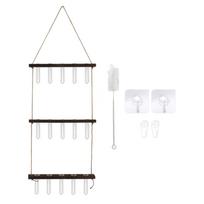 3 Tiered Wall Hanging Plant Terrarium with 15 Test Tubes Hanging Stand Observe Growth Status Plant