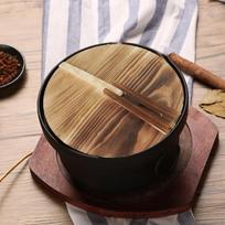 Wooden Wok Lid Pan Cookware Universal Anti Scalding Household Pot Cover for Picnic Dia 30cm