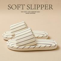 Fashion Japanese Style Striped Home Slippers for Women Lightweight Non Slip Indoor Slippers Woman Soft Comfortable Couple Bedroom Slides 36-37