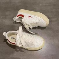 Retro Hong Kong style chic shoes women's 2025 spring new niche design little white shoes versatile thick baseplate shoes 35 raudona