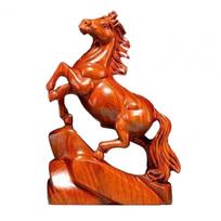 Feng Shui Horse Ornament Zodiac Horse Statue Wooden Horse Figurine for 2026 Chinese New Year Small Zodiac Sculpture for Wealth XXL plytų raudona spalva
