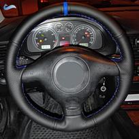 Skirta VW Golf 4 MK4 1998 - 2002 2003 2004 Passat B5 1996 -2005 Seno automobilio vairo dangtelio apdaila juoda oda su mėlyna juostele