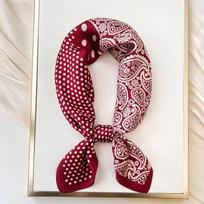 Prabangus taškuotas šilkinis kvadratinis skara moterims hidžabo plaukų juostelės kaklaskaris moteriškas satino skara juostelė galvos juosta madingi apvyniojimai bandana 70cm