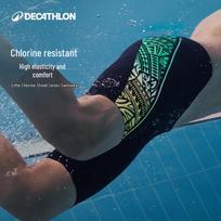Decathlon Boys' Competitive Training Swim Trunks 155 mėlyna spalva