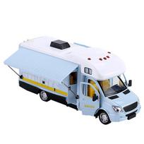 1:28 metalinis prabangus kemperio žaislinio automobilio modelis su garsu ir šviesa vaikams, dovana B389 white