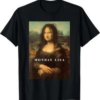 Juokingas Mona Juokingas Pirmadienis Lisa Menas Marškinėliai S juoda