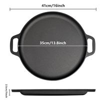 33/35cm Pizza Pan 13  Pre-Seasoned Cast Iron Skillet With Dual Handles Cast Iron Griddle For Stove Oven Induction Cooker Fry Pan