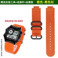 For Casio small square AE1200/1300/1000 A158/A159/A168 F91W DW-291H nylon canvas strap accessories men's sports watch chain 18mm 18mm