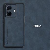 Prabangus odinis dėklas Vivo T1 Pro 5G, matinė galinė dalis, silikoninis, atsparus smūgiams, pilna apsauga, dėklas telefonui Vivo T1 S15E For Vivo T1 5G mėlyna