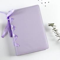 A5 PU Leather Pure Color Photocard Binder Album Photos Cards Book with Bow Decor Instax Mini Collect Scrapbooking Scrap Album