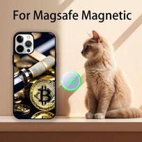 For IPhone 17,16,15,14,13,12,11,Pro,Max,Plus,Mini,SE4,E Bitcoin Digital Currency High-quality Protective Magnetic Case Cover iPhone14