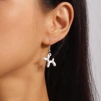Trendy Colorful Balloon Dog Pendant Earrings for Women Creative Cute Puppy Dangling Earrings Fashion Jewelry Accessories Gift balta