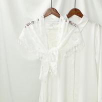 Women Church Shawl Lace Veil Polyester Scarf Bandana Church Prayer Wedding Mantilla Chapel White Embroidered Hijab Girl Scarf 130x50 CM