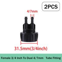 2pcs 3/4 Inch Faucet Adapter 8/11mm Locking Barb 3 Way T-Type Drip Hose Connection Fitting for Irrigation Spray Cooling System