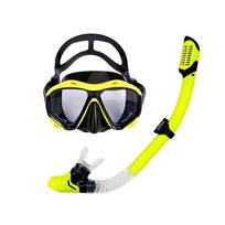Houba Full Dry Snorkel & Dive Mask Set fluorescencinė geltona spalva