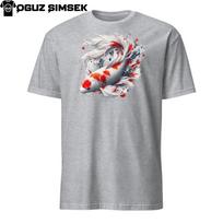 Colorful Kohaku Koi Carp Unisex T-Shirt Mens Womens Tees Top | Vibrant Fish Design | Short Sleeve Tee S