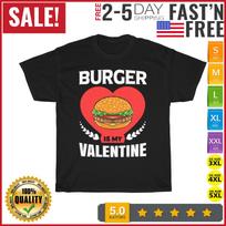 Burger and Fast Food Lovers Valentine's Day Food Vintage T Shirt Mens Womens Tees Top Men Women NEW 2XL