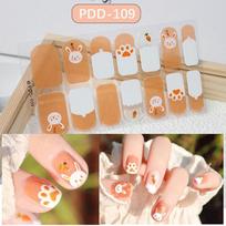 INS Trendy 14Strips Gel Nail Stickers Semi Cured Floristic Gel Nail Polish Strips Full Cover Nail Patch DIY Nail Art Making